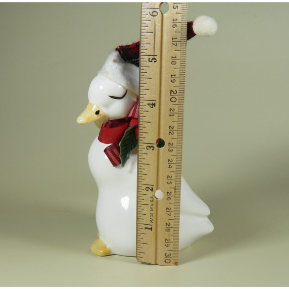 VTG Ceramic Christmas Goose Duck Hat Bow Figurine Decor Artistic Expressions 6” - Picture 2 of 16